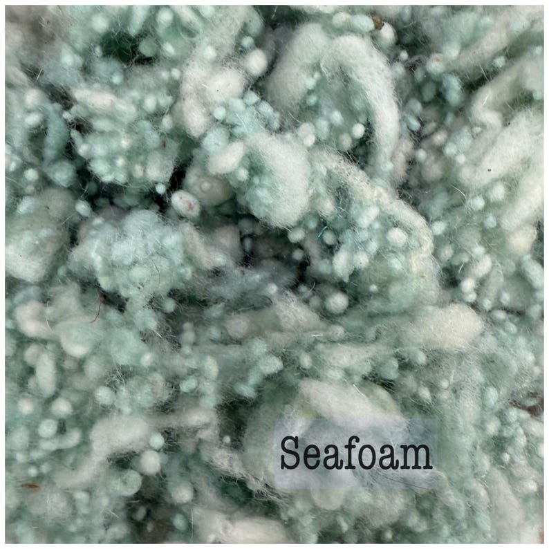 NEPPS DE LANA, textura de fieltrado teñida en 31 colores, fibra de batt artística, fibra de fieltrado húmedo, lana de hilado artístico, fibra de fieltrado húmedo, lana de fieltrado con aguja Seafoam