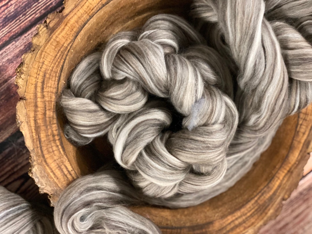 VARIEGATED Roving,rocky Road,sepia Brown White Spinning Roving,19 ...