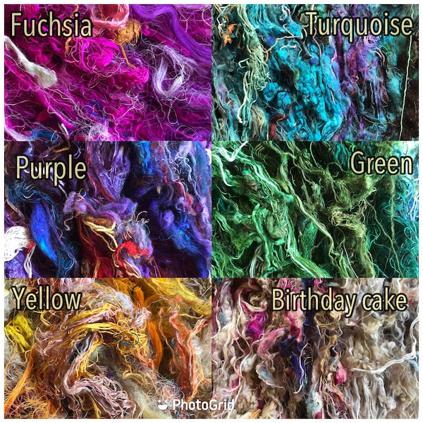 NEW! CHAOTIC SILK, multi-colored silk waste,Art batt threads,Silk string waste,wet needle felting silk fiber,art yarn spinning fiber