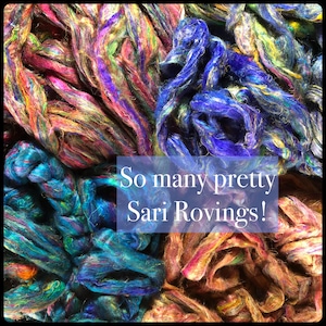 SARI SILK ROVINGS , hand dyed silk waste sliver, wet felting silk, recycled silk fiber, needle wet felting silk, spinning weaving silk