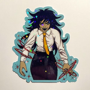 BLAZE Anime Girl Vinyl Sticker: Sparkly Art Decor (3.38x3 in)