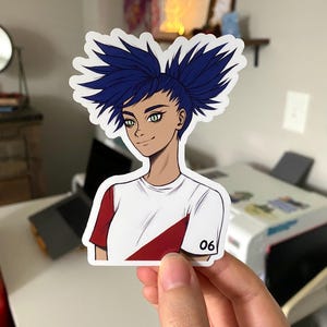 06 Bust Vinyl Sticker | Anime Girl Art Stationary Decal Laptop Decor Sticker