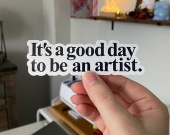 Artist Quote Sticker: Motivational Purple Decor Decal