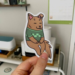 Cute Dog Vinyl Sticker | Cute Art Sticker Cartoon Animal Laptop Decor