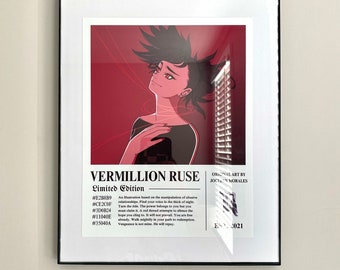 Vermillion Ruse Gicleé Print | Wall Art Decor Portrait Poster Hanging Matte Illustration