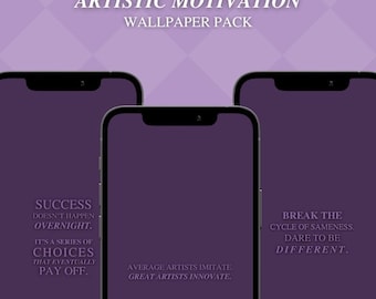 Wallpaper mit Motivationsspruch: Künstlerische Inspiration fürs Smartphone (12 PNGs)
