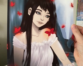 Sanctuary Giclée Print: Female Portrait with Butterflies