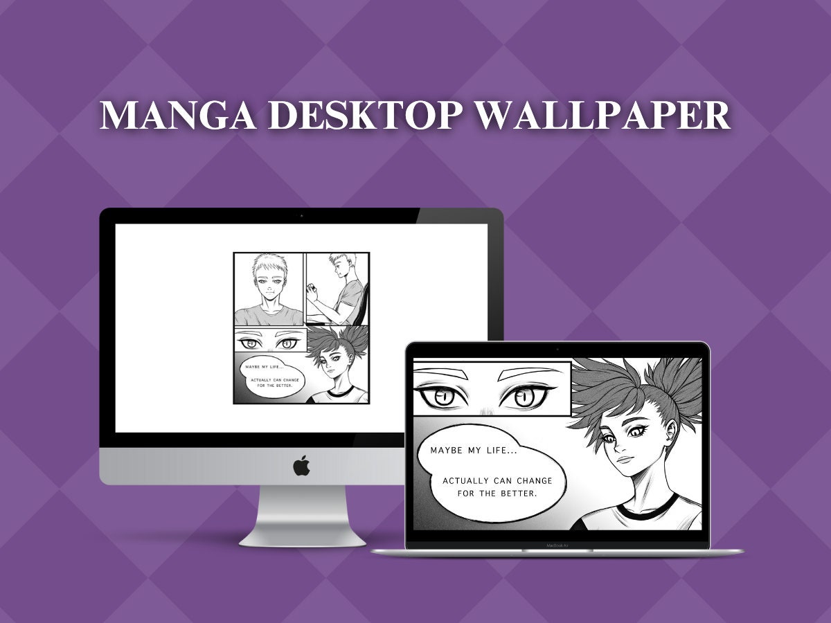Manga Illustration Desktop Wallpaper: Original Art (digital Download) - Etsy, image size:1200x900