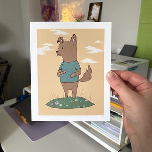 Speckle the Dog Mini Matte Art Print | Cute Dog Illustration Decorative Wall Art Print Gicleé