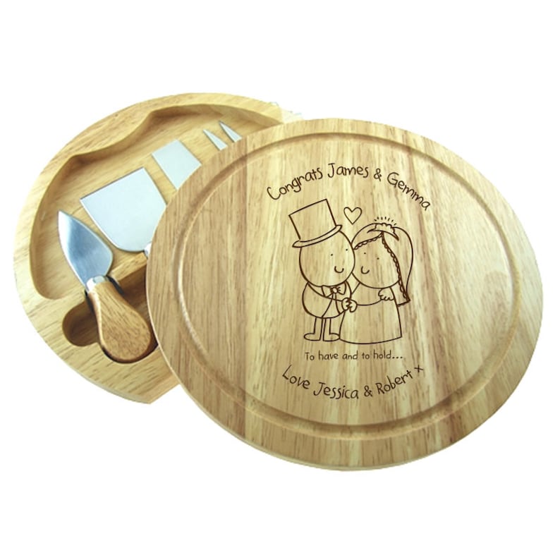 Personalised To Have /& Hold Cheese Board and Knives Set