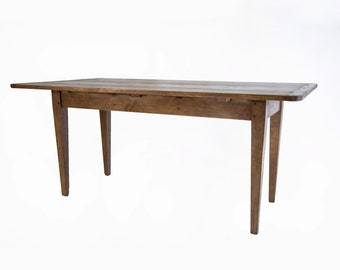 Mesa de banquete de aliso envejecido a mano, acabado antiguo francés, tamaño personalizado