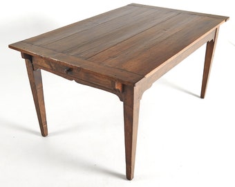 Mesa extensible de estilo rústico hecha a mano en madera maciza con almacenamiento adicional, tamaños personalizados.