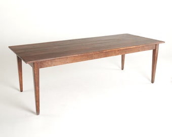 Mesa de comedor rústica hecha a mano, madera maciza, acabado antiguo envejecido, tamaños personalizados