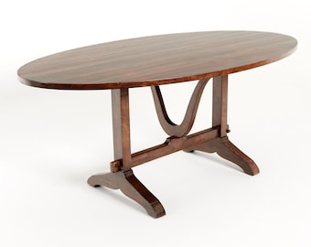 828 Antique Finish Solid Alder Dining Table, Vintner Style