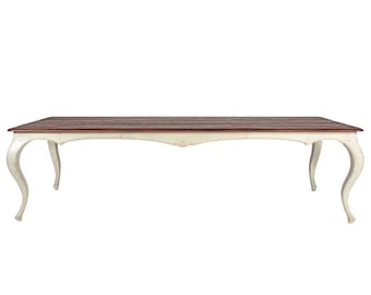 Antique Finish French Farm Dining Table, Reclaimed Fir Top