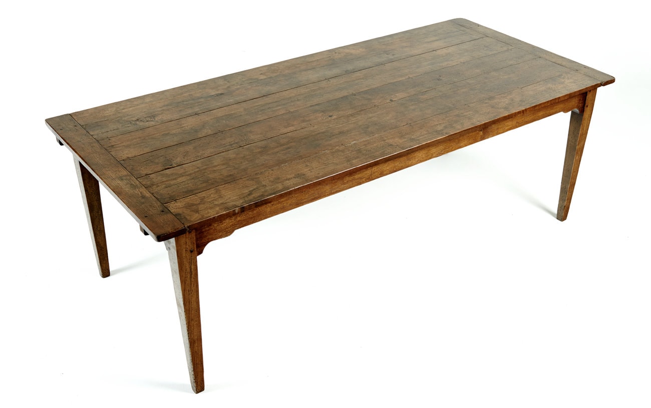 817 Extending Farmhouse Table, Self Storing Leaves, Farm Table With