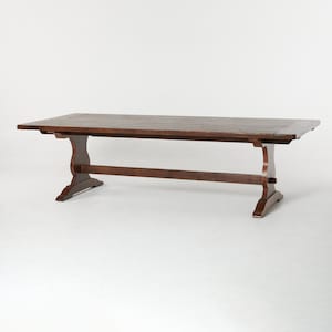 853 Large trestle extension dining table, extendable dining table, dining table with leaves