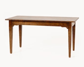 929-1 Mesa pequeña de estilo rústico, acabado antiguo, fabricada a medida con madera dura local sostenible (30x60x30h)
