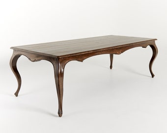 Hand Carved French Farm Table, Antique Alder, Portland Made