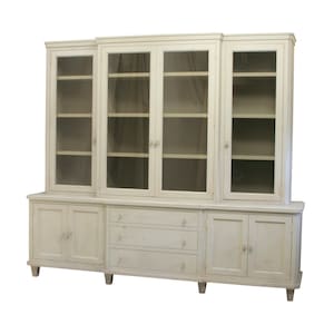 553 Swedish cabinet,  Gustavian breakfront, Swedish hutch, cabinet glass doors, Gustavian cabinet, large hutch, breakfront, credenza, hutch