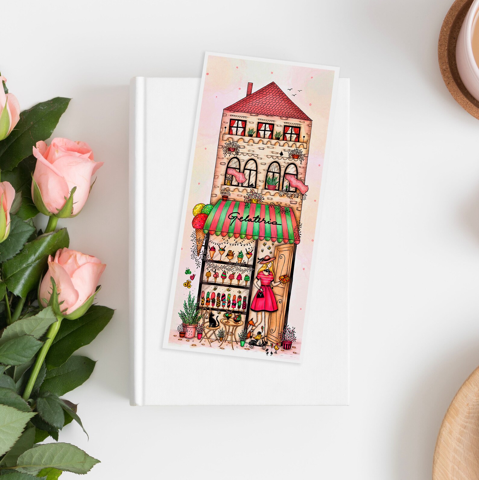 SET of 4 Storefronts BOOKMARKS France, Germany, Italy, England ...