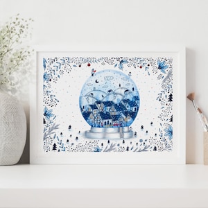 MAGIE D'HIVER DE NOL Illustration/dessin/impression/affiche/impression d'art