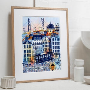 LISBON Wall Art, Portugal Travel Print, Portugal Travel Poster, Travel gift, Lisbon Art, Fine art print, Portuguese Art, Portugal watercolor image 2