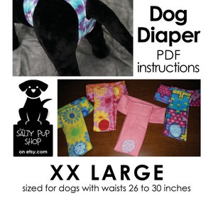 XX Large - DIY Deluxe Dog Diaper PDF Instructions