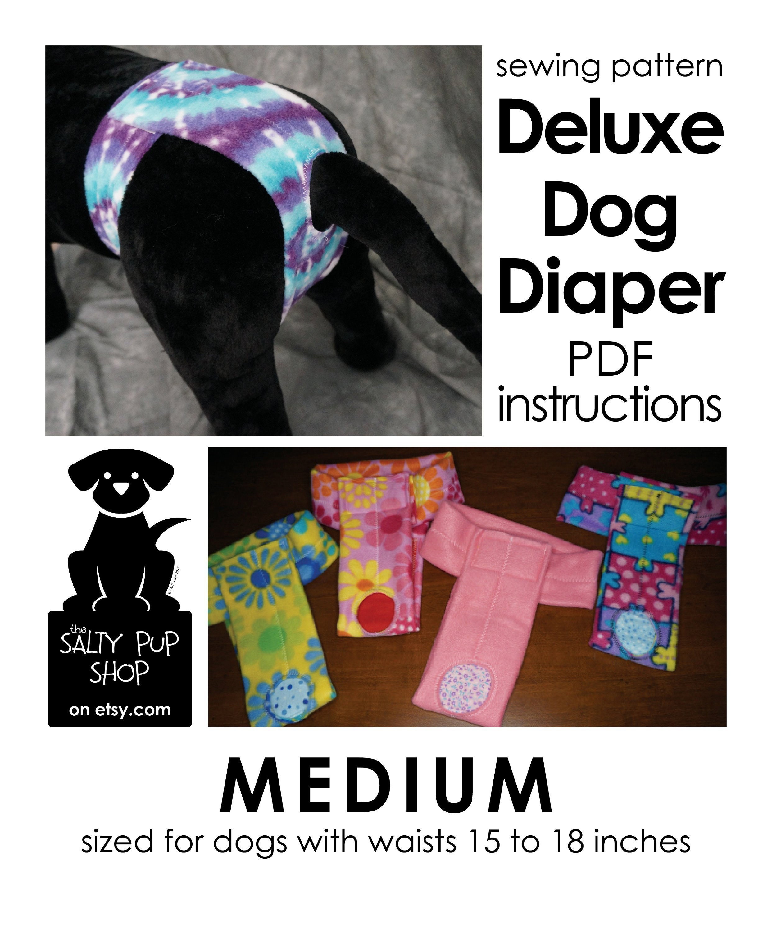 Medium DIY Deluxe Dog Diaper PDF Instructions - Etsy