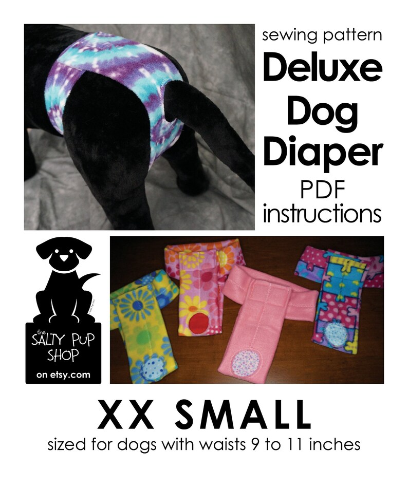 Extraextra Small DIY Deluxe Dog Diaper PDF Instructions Etsy UK