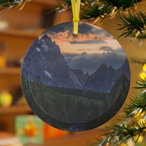 Holiday Glass Ornament Bundles, Mountain Original Art Holiday Ornament, Rustic Cabin  Mountain Christmas  Gifts, Camping Lover Ornament 2023