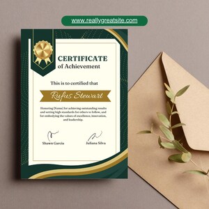 Modernes Achievement-Zertifikat - Bearbeitbare & druckbare Award-Vorlage Sofort-Download