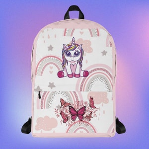 Rainbow Unicorn Backpack, Kid Backpack, Back to School, Unicorn Gift, Kids Overnight Bag, Laptop Comfort Backpack, Back to School Gifts