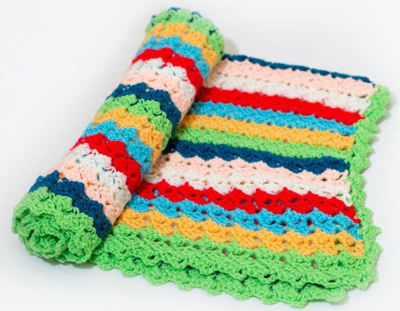 multi coloured baby blanket
