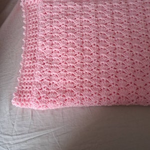 Hand crochet baby blanket in traditional style. Made in whatever colour you want, or choose a multicoloured yarn to make it more individual.