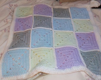 Handmade traditional crochet cushion cover, made to your own specification, in baby soft yarn to match your throw or blanket