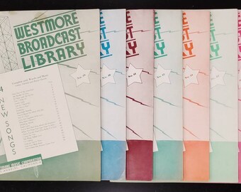 7 Vintage Westmore Broadcast Library No. 39-44, 47. (1946-47) 182 Songs with words, music, Guitar, Ukulele & Banjo chords.