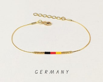 Germany bracelet women, Flag of Germany accessories gift idea, German flag jewelry, Custom nation bracelet, Motherland gift bracelet / WF3