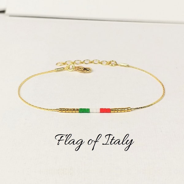 Flag of Italy bracelet subtle, Italian colors jewelry, Custom flag bracelet, Country flag bracelet, Patriotic jewelry Origins bracelet / WF2