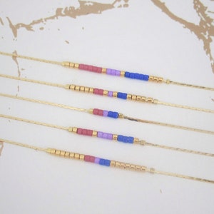 Bi Pride necklace for men and women, Bisexual flag necklace subtle, Lgbt gifts bisexual, Bead necklace bi pride, bi Pride jewelry / BSN5