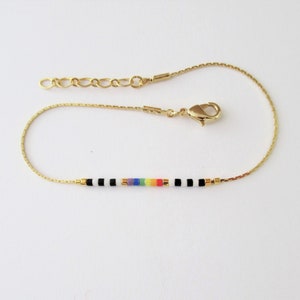 Subtle Ally Bracelet LGBTQIA Flag Bracelet Thin Chain - Etsy