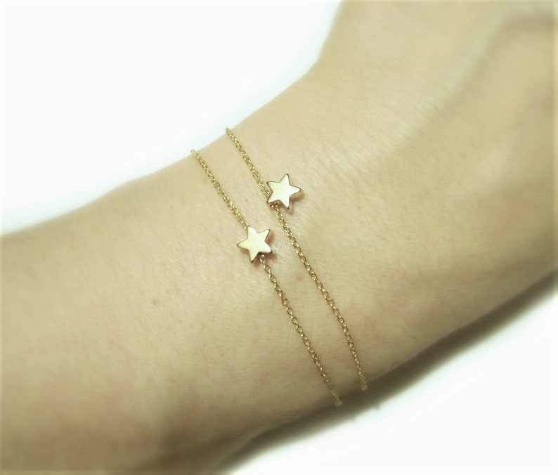 Tiny Star Bracelet / dainty Gold Star Bracelet / Dainty Etsy