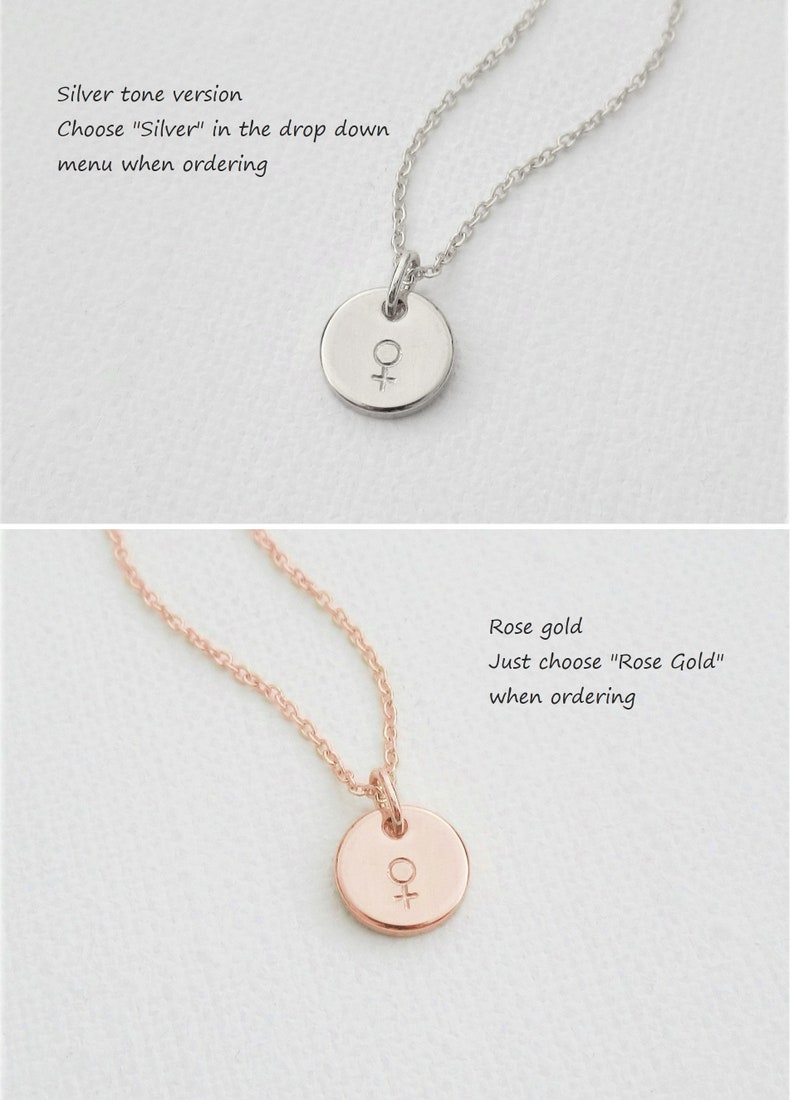 Gold Venus necklace Female symbol necklace Feminist jewelry Etsy