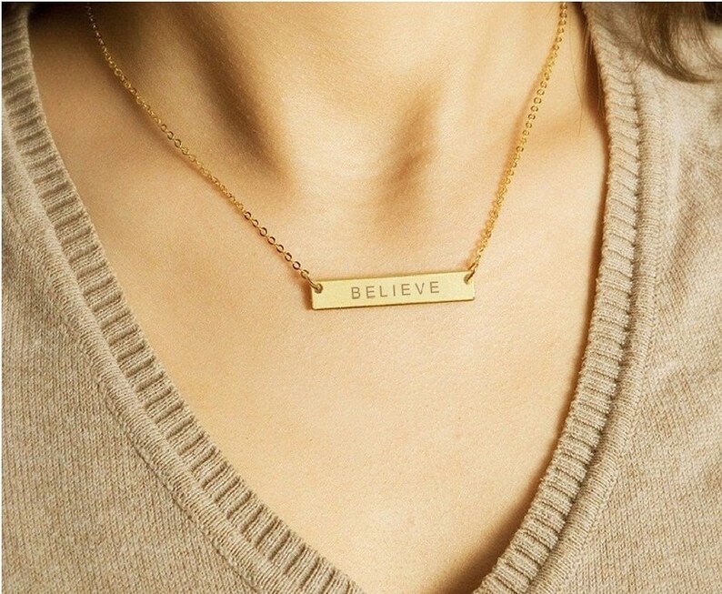 Special Gift for Mom Gold or Silver Custom Mother Necklace Engraved Best Mom Necklace Bar Necklace Monogram Mother Gift N338