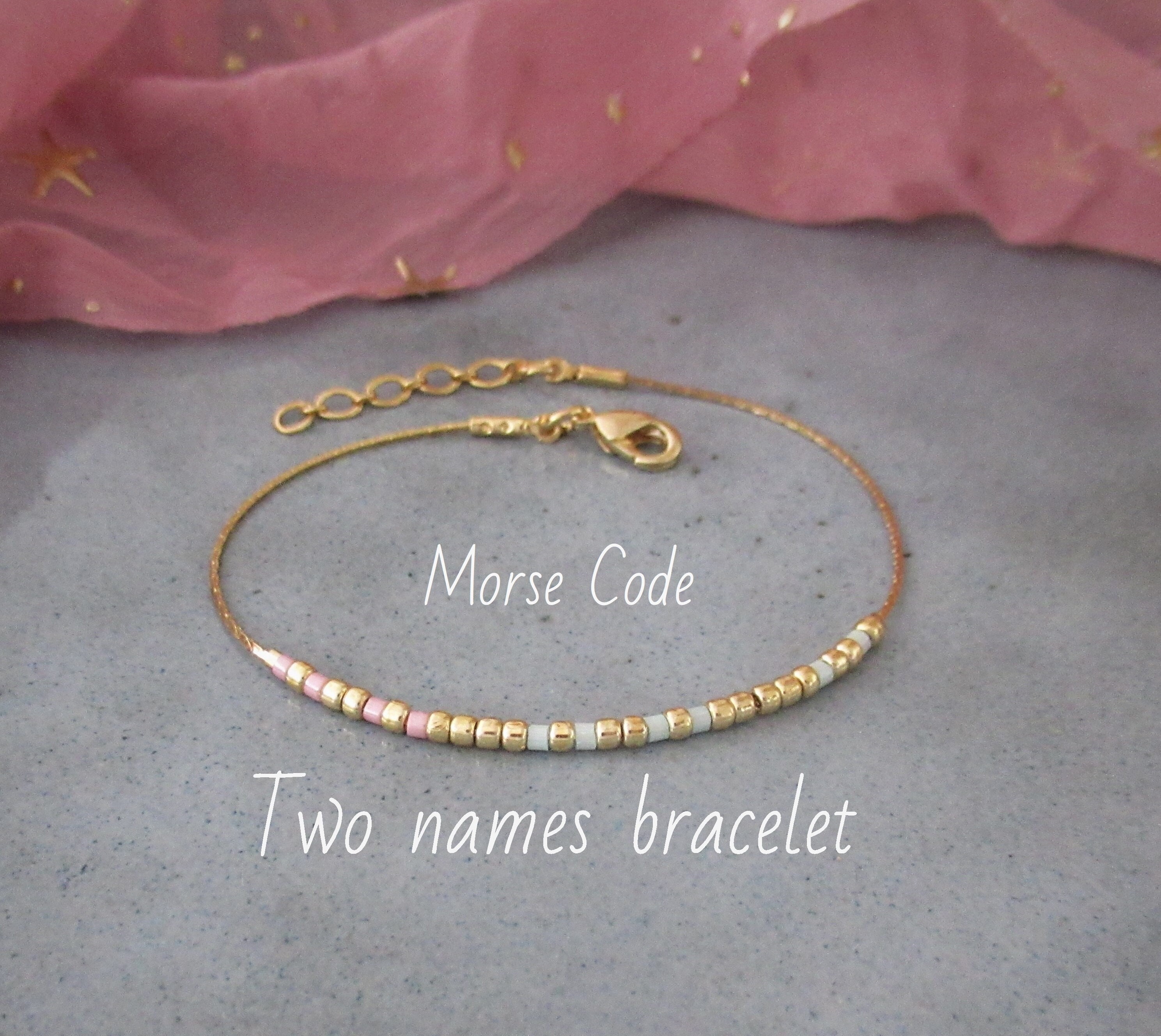 Two Names With Birthstones Double Chain Bracelet Sterling Silver -  GetNameNecklace