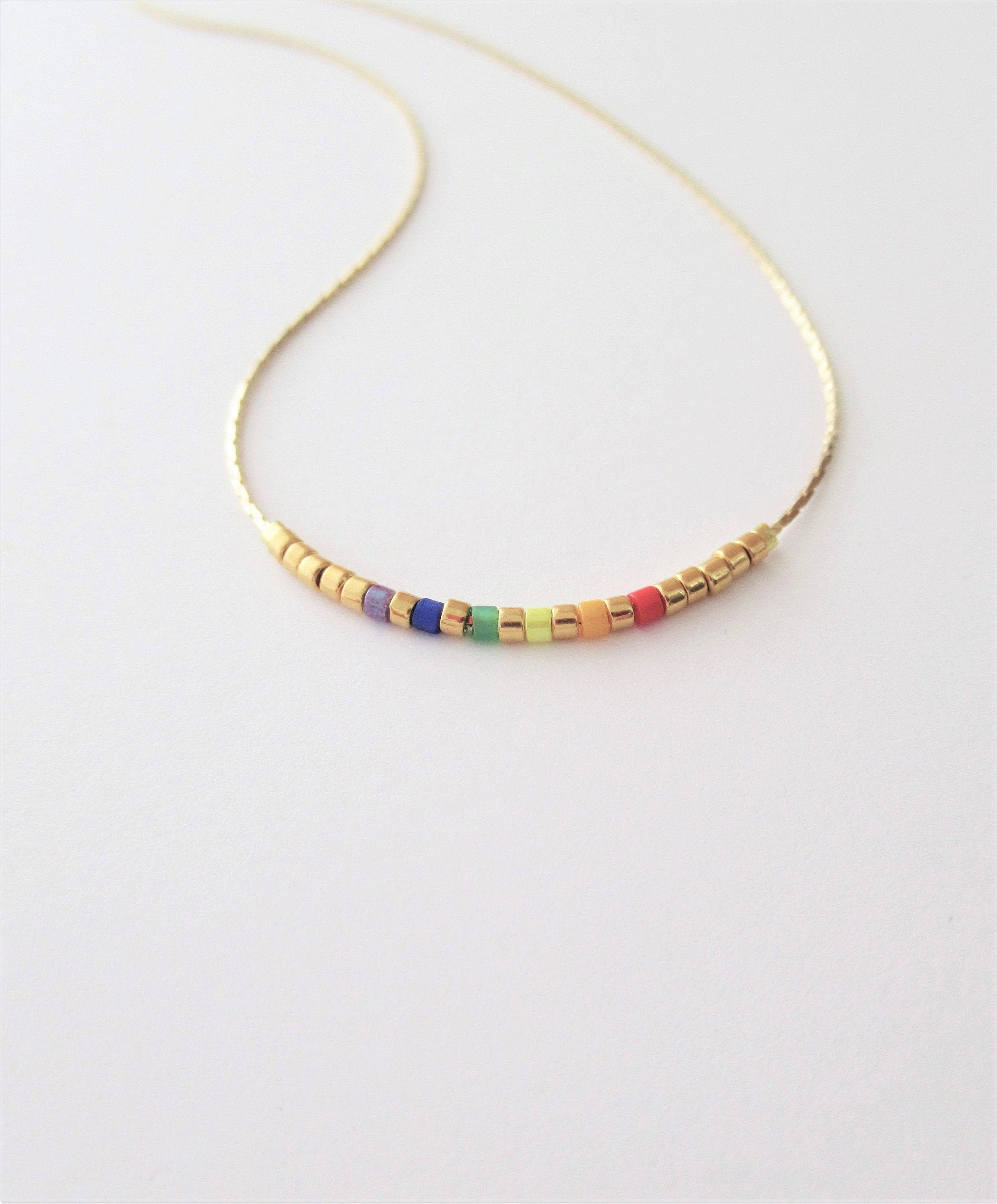 Pride Necklace Gold Chain Thin LGBT 