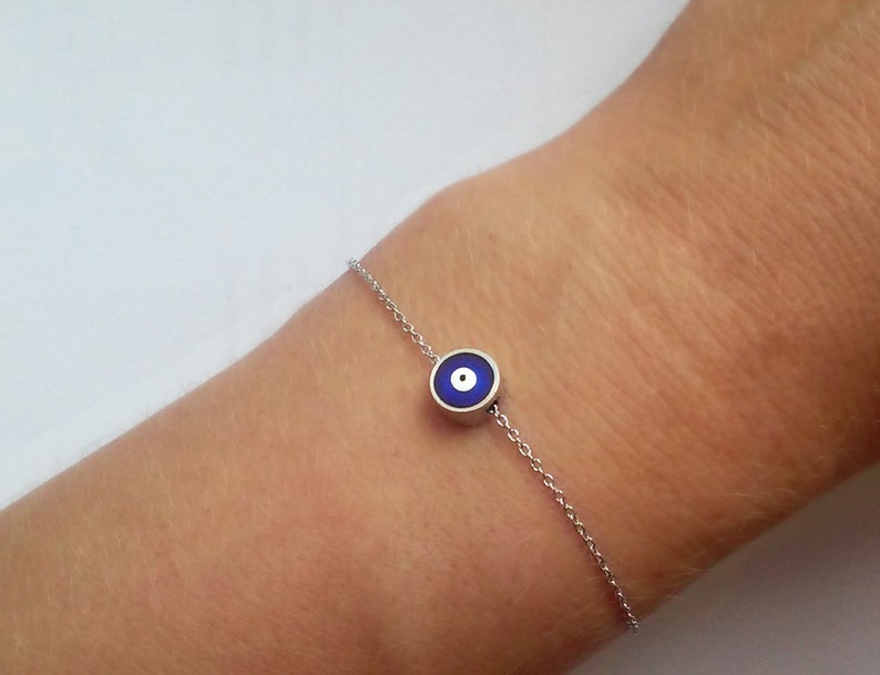 Silver Evil Eye Bracelet Nazar Jewelry Silver Nazar Etsy