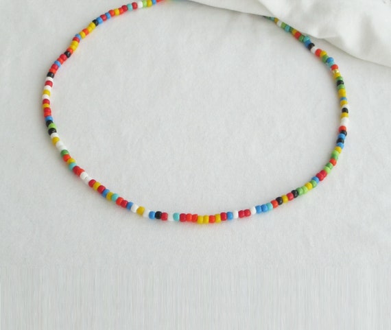 Buy Rainbow Multi Colour Handmade Necklace & Rainbow Striped Resin Beads  Approx 16 Inches Multicolour Glass Bead Necklace Rainbow Bead Necklace  Online in India - Etsy