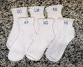Embroidered Custom Monogram Ruffle Socks, Bridesmaid Proposal Box Gift, Personalized Wedding Party Socks