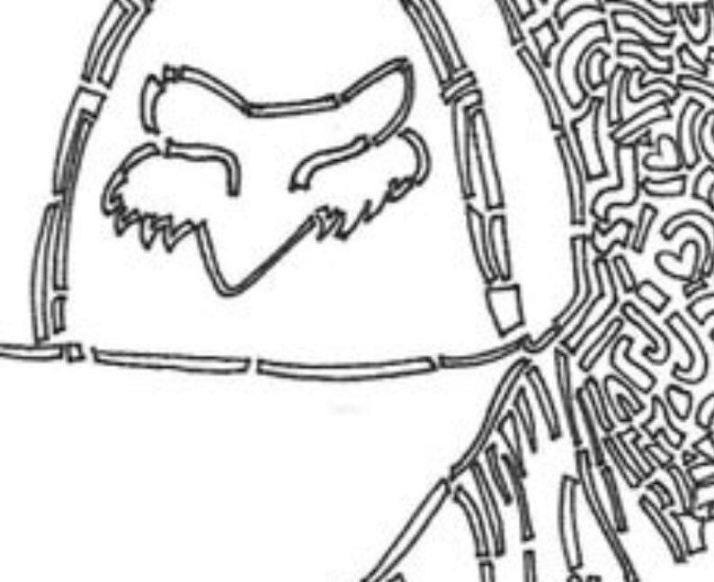 Fox Adult Coloring Page, Fox Racing, Fox Racing Coloring Page, Instant ...